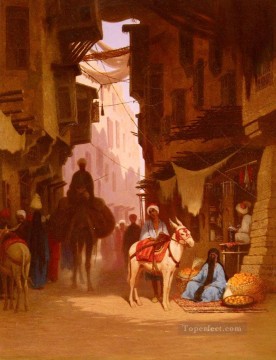  orientalista Pintura al %C3%B3leo - El zoco orientalista árabe Charles Theodore Frere